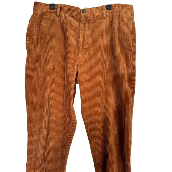 2/$30 ZARA Size 32 Rust Corduroy High Waisted Pants Waist 100% Cotton - Picture 4 of 15